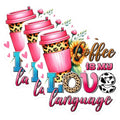 (3 Pack) Coffee is My Love Language Decals - Leopard Print - Sunflower Lover - 3 Inches On Longest Side - Easy Peel & Apply - Made in USA - 3MCS6305