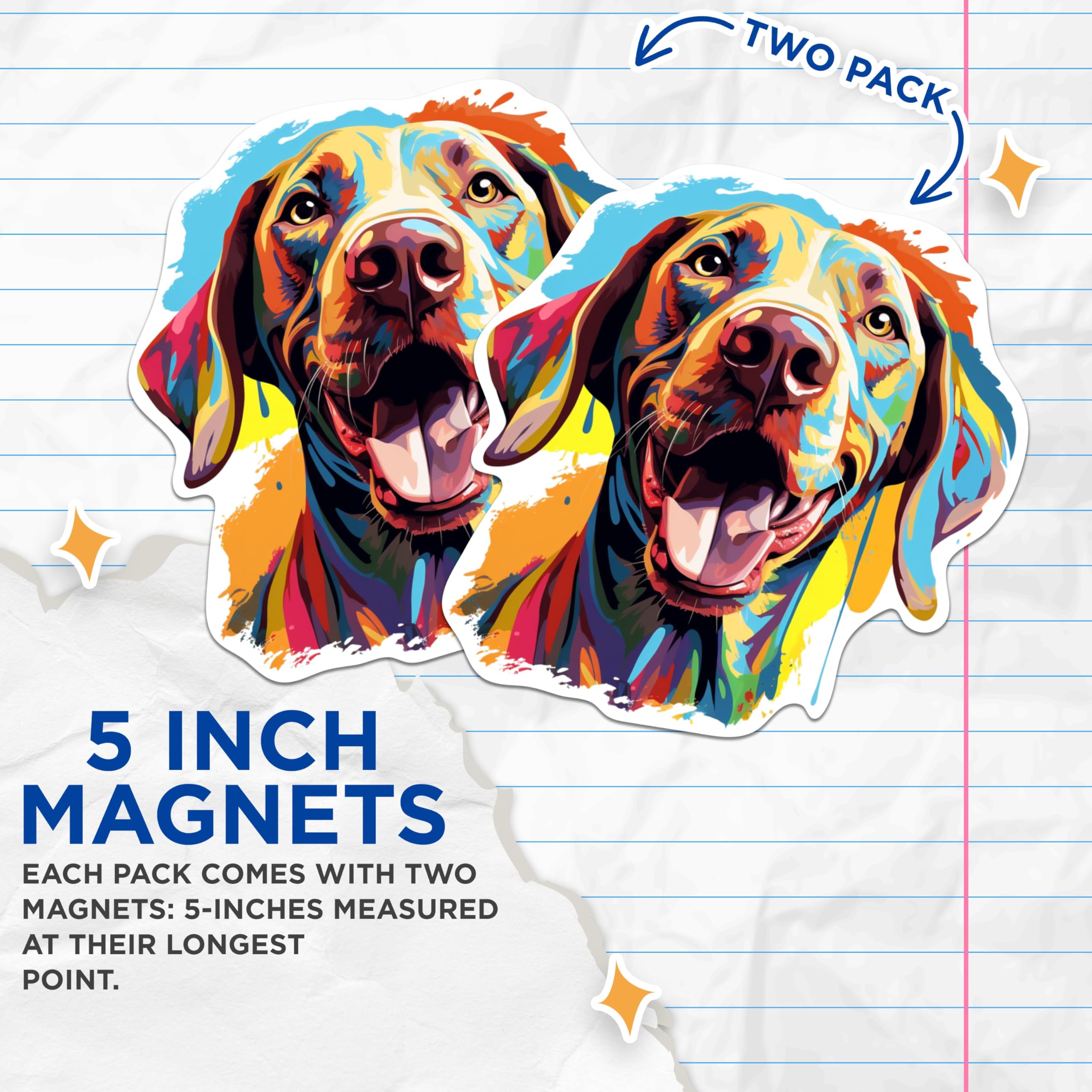 (2 Pack) Weimaraner Dog Breed Magnets- 5 Inches On Longest Side - Choose from Over 100 Dog Breeds - for Cars, Refrigerators, Toolboxes - Made in USA - MAG1974