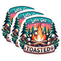 (3 Pack) Lets Get Toasted Decals - Bonfire Marshmallow - Camping Laptop- 3 Inches On Longest Side - Easy Peel & Apply - Made in USA - 3MCS5769