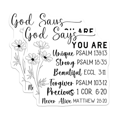 (2 Pack) God Says You are Stickers - Inspirational Bible Verse Stickers - Faith-Based Affirmations - 5" On Longest Side - Sticks to Any Smooth Flat Surface - Made in USA - BMCS3093