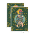 (2 Pack) Mystical Snake Rose Magnets - Celestial Sun Art - Serpent Hands Hoppy Energy Aesthetic Spiritual Decor - 5 Inches On Longest Side - Thick Durable Magnet - Made in USA - MAG22747