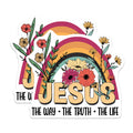 (2 Pack) Jesus Rainbow Stickers - Christian Stickers - Religious Stickers - 5" On Longest Side - Sticks to Smooth Flat Surfaces - Made in USA - BMCS14411