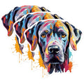 (3 Pack) Labrador Decals - Colorful Dog Art Decals - Laptop Decal - 3 Inches On Longest Side - Easy Peel & Apply - Made in USA - 3MCS0741