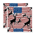(2 Pack) Deer Silhouette Magnets - American Flag Hunting Design - Patriotic Wildlife Vehicle Decor - 5 Inches On Longest Side - Thick Durable Magnet - Made in USA - MAG19984