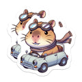 (2 Pack) Hamster Driving Car Magnets - Cute Animal Road Trip - Vintage Vehicle Aesthetic - 5 Inches On Longest Side - Thick Durable Magnet - Made in USA - MAG37832