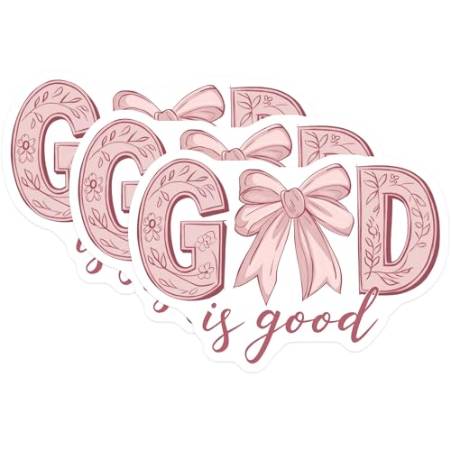 (3 Pack) God is Good Decals - Religious Decal - Inspirational Saying Decals - 3 Inches On Longest Side - Easy Peel & Apply - Made in USA - 3MCS7576