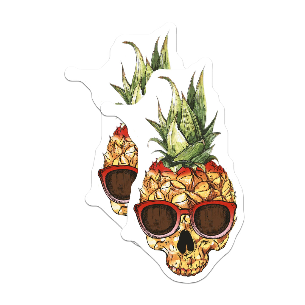 (2 Pack) Pineapple Skull Magnets - Sunglasses Fruit - Tropical Goth Refrigerator Magnets - 5" On Longest Side - Premium Magnet - for Cars, Refrigerators, Toolboxes, Lockers - Made in USA - MAG16978