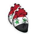 (2 Pack) Syrian Flag Heart Magnets - Patriotic National Pride Display - Fridge Locker Office Decor - 5 Inches On Longest Side - Thick Durable Magnet - Made in USA - MAG19036