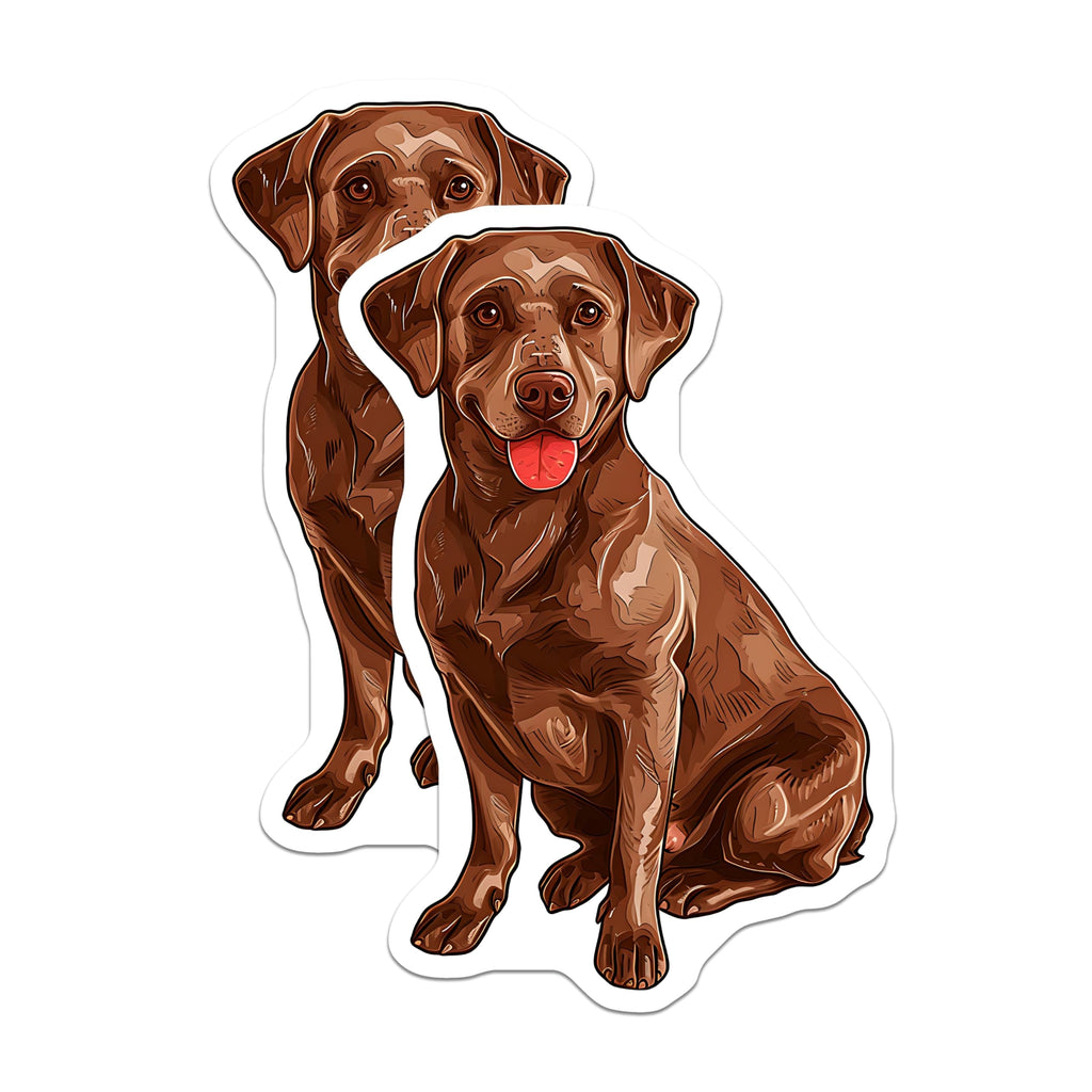 (2 Pack) Chocolate Labrador Magnets - Cute Dog Refrigerator Decoration - Pet Lover Gifts - 5" On Longest Side - Premium Magnet - for Cars, Refrigerators, Toolboxes, Lockers - Made in USA - MAG16924