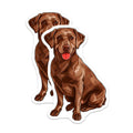 (2 Pack) Chocolate Labrador Magnets - Cute Dog Refrigerator Decoration - Pet Lover Gifts - 5" On Longest Side - Premium Magnet - for Cars, Refrigerators, Toolboxes, Lockers - Made in USA - MAG16924