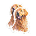 (2 Pack) Golden Retriever Magnets - Dog Lover Refrigerator - Pet Parent Decor - Animal Art - 5 Inches On Longest Side - Thick Durable Magnet - Made in USA - MAG30508