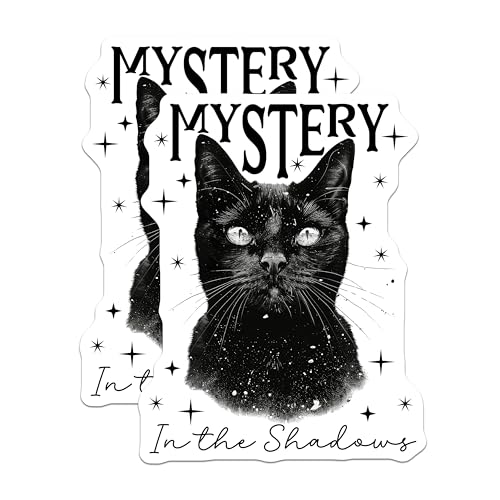 (2 Pack) Mystery Cat Magnets - in The Shadows Cat Magnets - Black Cat Art Magnets for Home Decor - 5" On Longest Side - for Cars, Refrigerators, Toolboxes, Lockers - Made in USA MAG3537