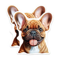 (2 Pack) Smiling French Bulldog Magnets - Cute Frenchie Puppy Art - Pet Dog Lover Refrigerator Locker Decor - 5 Inches On Longest Side - Thick Durable Magnet - Made in USA - MAG24309
