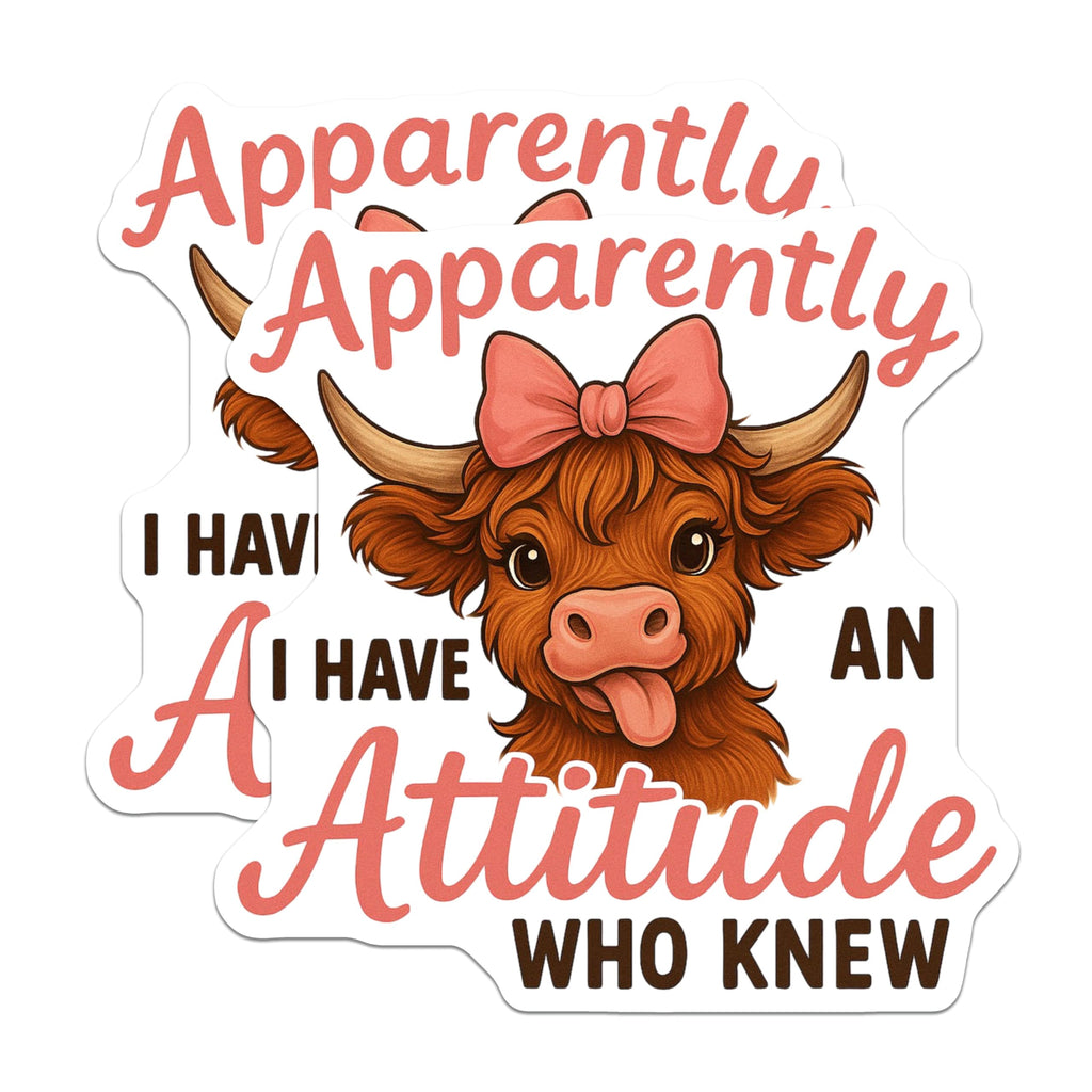 (2 Pack) Highland Cow Magnets - Funny Attitude Magnet - Cow Lover Fridge Magnets - 5" On Longest Side - Premium Magnet - for Cars, Refrigerators, Toolboxes, Lockers - Made in USA - MAG14888