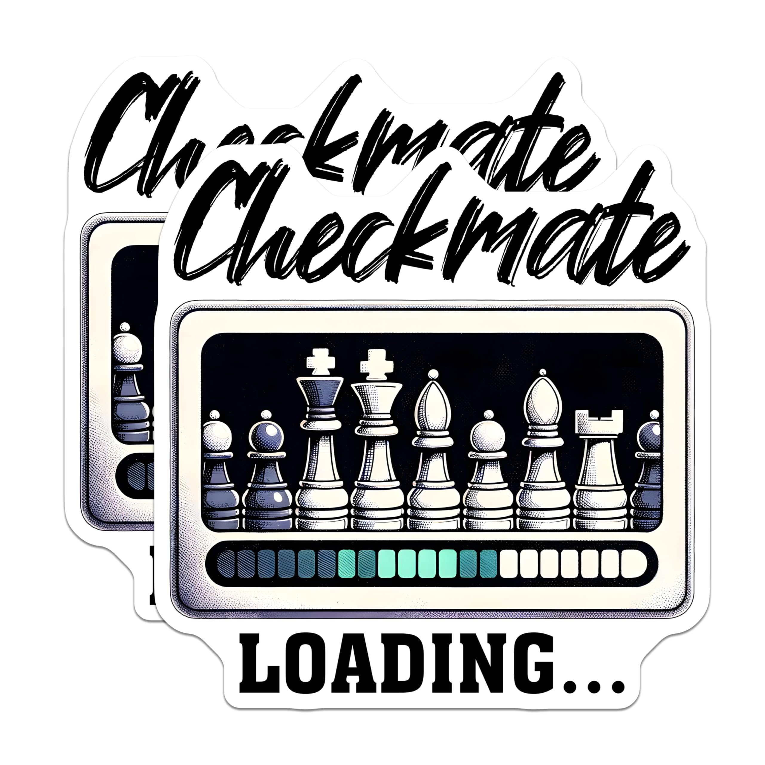 (2 Pack) Chess Theme Magnets - Checkmate Loading Magnets - Strategy Game Decor Magnets - 5" On Longest Side - for Cars, Refrigerators, Toolboxes, Lockers - Made in USA BMCS3195