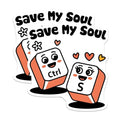 (2 Pack) Cute Keyboard Stickers - Save My Soul - Computer Love - Fun Geeky Art for Laptop - 5" On Longest Side - Sticks to Smooth Flat Surfaces - Made in USA - BMCS7429