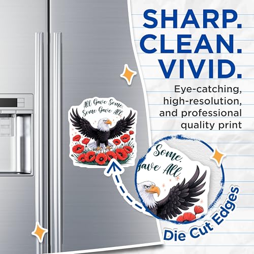 (2 Pack) Eagle Magnets Magnets - All Gave Some Some Gave All - Military Remembrance - 5" On Longest Side - Made in USA - Sticks to Refrigerators & Metal Surfaces - MAG8362