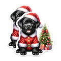 (2 Pack) Black Lab Puppy Magnets - Santa Dog Christmas Decor - Holiday Xmas Refrigerator Fun - Cute Pet Animal Lovers Accent - 5 Inches On Longest Side - Thick Durable Magnet - Made in USA - MAG24289