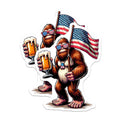 (2 Pack) Bigfoot Magnets - Patriotic American Sasquatch Decor - Beer Flag Refrigerator Magnet - 5 Inches On Longest Side - Thick Durable Magnet - Made in USA - MAG22890