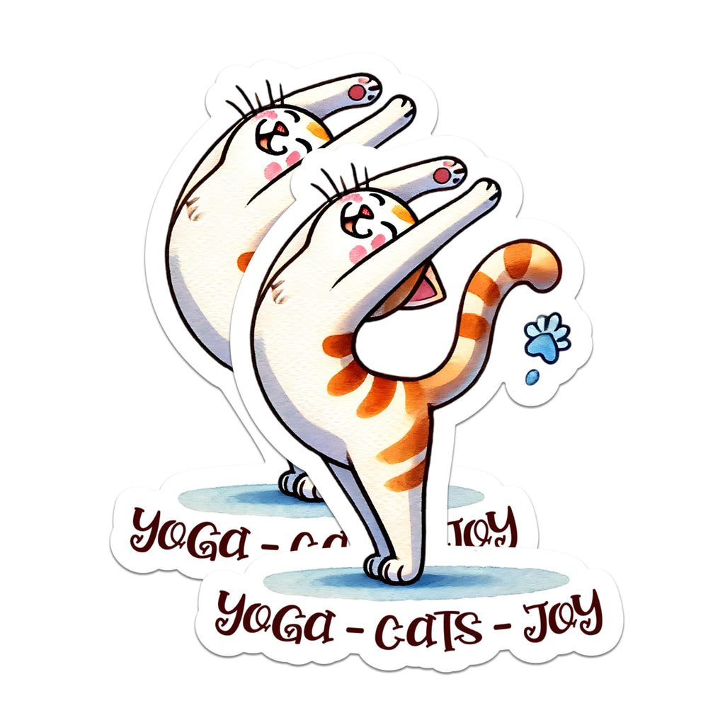 (2 Packs) Yoga Cats Joy Simple Cat Lover Magnets - Cat Loving Yoga Yogi Magnets - 5 Inches On Longest Side - Premium Magnet - for Fridges, Toolboxes, Cars - Made in USA - MAG2416