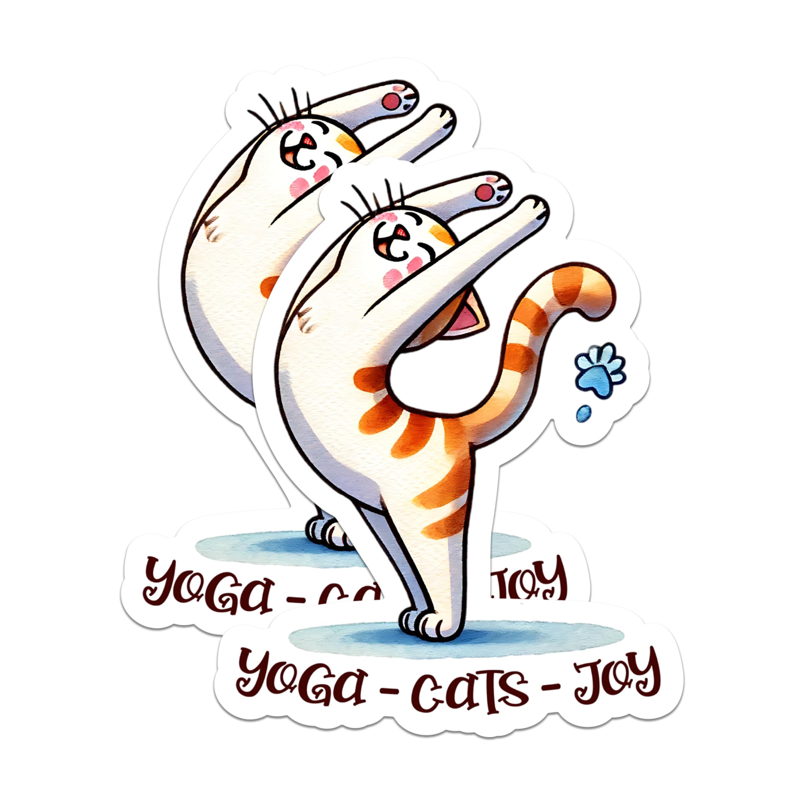 (2 Packs) Yoga Cats Joy Simple Cat Lover Magnets - Cat Loving Yoga Yogi Magnets - 5 Inches On Longest Side - Premium Magnet - for Fridges, Toolboxes, Cars - Made in USA - MAG2416