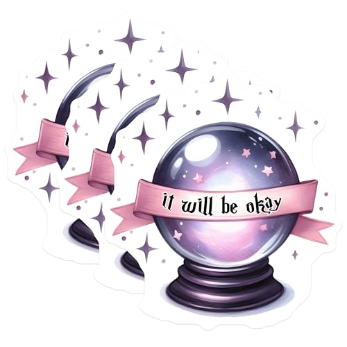 (3 Pack) Crystal Ball Decals - Fortune Teller - Motivational Quote Laptop Decal - 3 Inches On Longest Side - Easy Peel & Apply - Made in USA - 3MCS6282