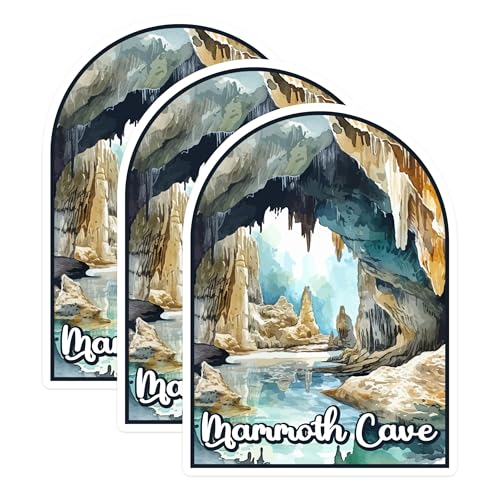 (3 Pack) Mammoth Cave Decals - National Park Sticker - Caverns Decals - 3 Inches On Longest Side - Easy Peel & Apply - Made in USA - 3MCS0416