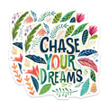 (2 Pack) Chase Your Dreams Magnets - Positive Quote - Inspirational Home Office - 5" On Longest Side - for Cars, Fridges, Toolboxes - Made in USA - MAG4318