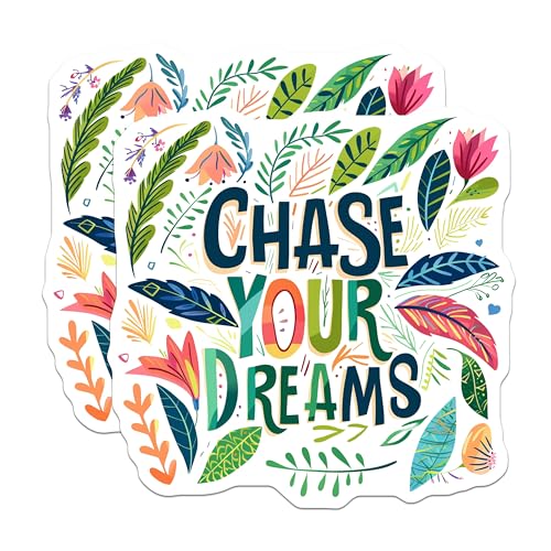 (2 Pack) Chase Your Dreams Magnets - Positive Quote - Inspirational Home Office - 5" On Longest Side - for Cars, Fridges, Toolboxes - Made in USA - MAG4318