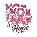 (2 Pack) Hope Ribbon Magnets - Breast Cancer Awareness - Butterfly Rose Support Magnets - 5" On Longest Side - Premium Magnet - for Cars, Refrigerators, Toolboxes, Lockers - Made in USA - MAG16806
