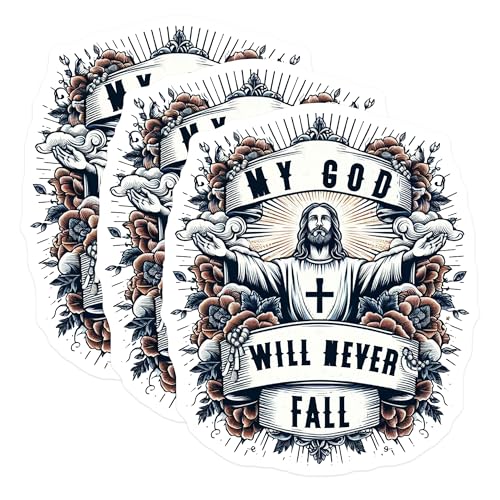 (3 Pack) My God Decals - Christian Laptop Decal - Religious Sticker Art - 3 Inches On Longest Side - Easy Peel & Apply - Made in USA - 3MCS2920