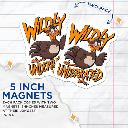 (2 Pack) Wildly Underrated Magnets - Funny Cartoon Duck Magnet - Humorous Wildlife - 5" On Longest Side - for Cars, Fridges, Toolboxes - Made in USA - MAG4081