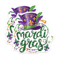 (2 Pack) Mardi Gras Magnets - Fleur de Lis Decoration - New Orleans Celebration - 5" On Longest Side - Premium Magnet - for Cars, Refrigerators, Toolboxes, Lockers - Made in USA - MAG14944
