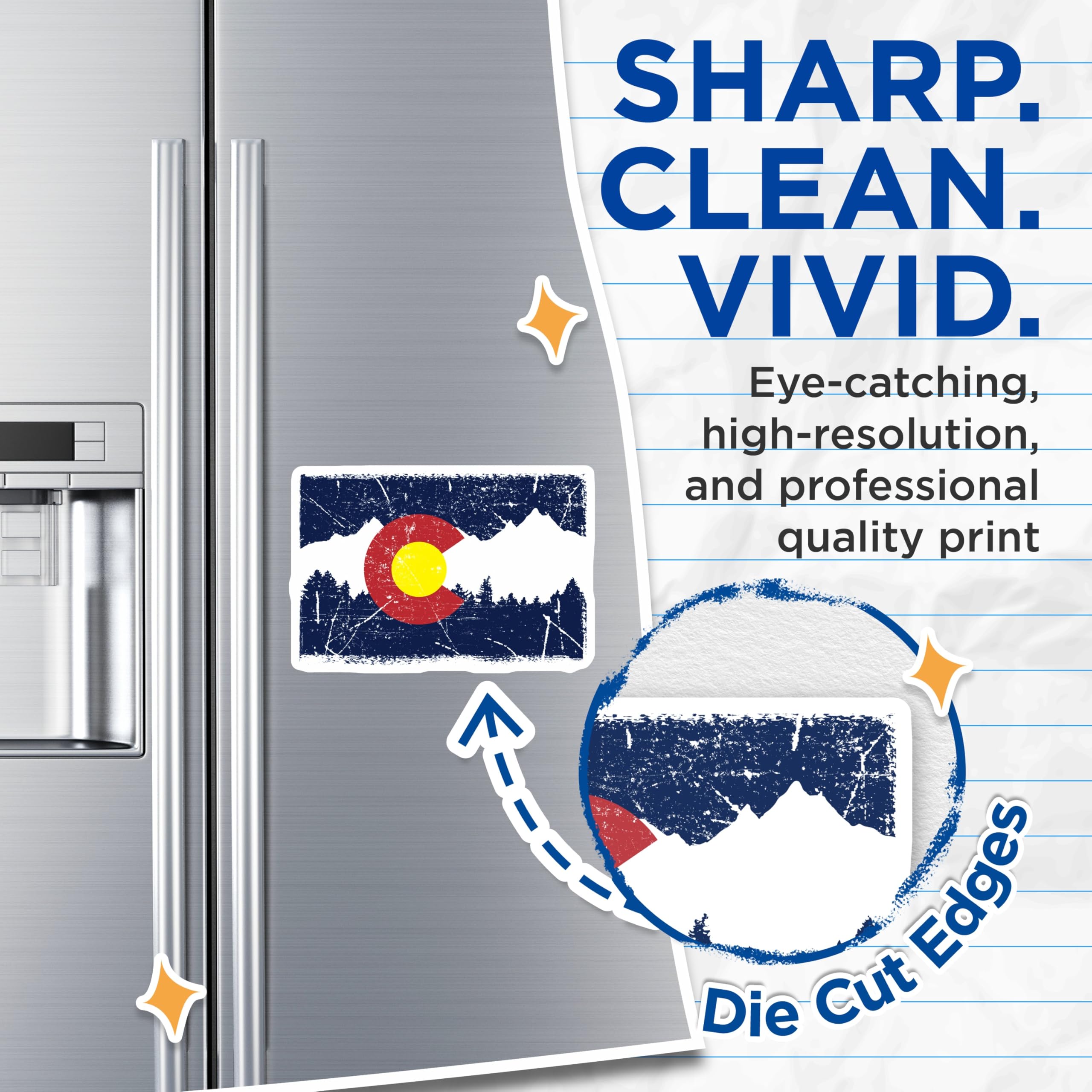 (2 Pack) Colorado Flag Magnets - Distressed Colorado - State Flag Magnet - 5" On Longest Side - Premium Magnet - for Cars, Refrigerators, Toolboxes, Lockers - Made in USA - MAG17815