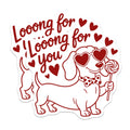(2 Pack) Dachshund Dog Magnets - Wiener Dog Valentine - Loong for You Humor - Heart Glasses Puppy Decor - 5 Inches On Longest Side - Thick Durable Magnet - Made in USA - MAG21304
