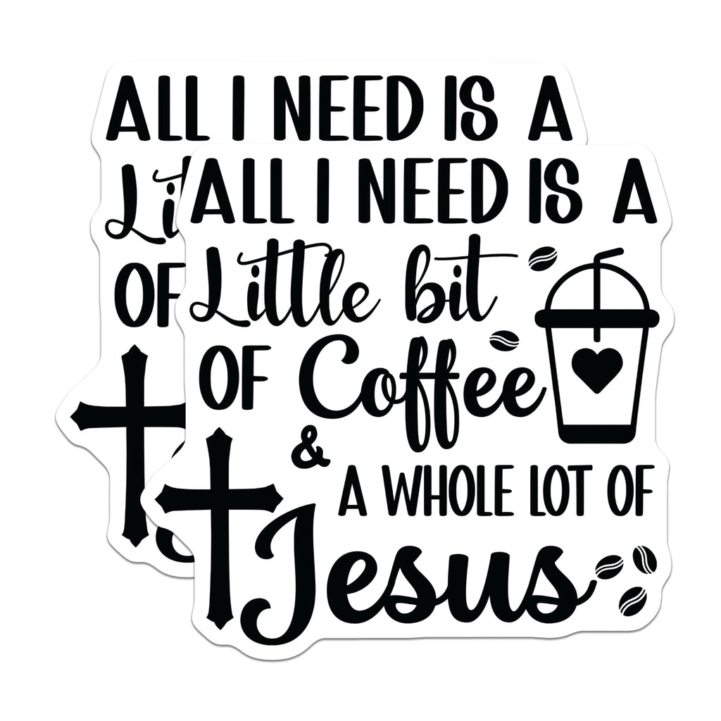 (2 Pack) Christian Coffee Magnets - Jesus Faith Decor - Religious Kitchen Fridge Magnets - 5 Inches On Longest Side - Thick Durable Magnet - Made in USA - MAG30455
