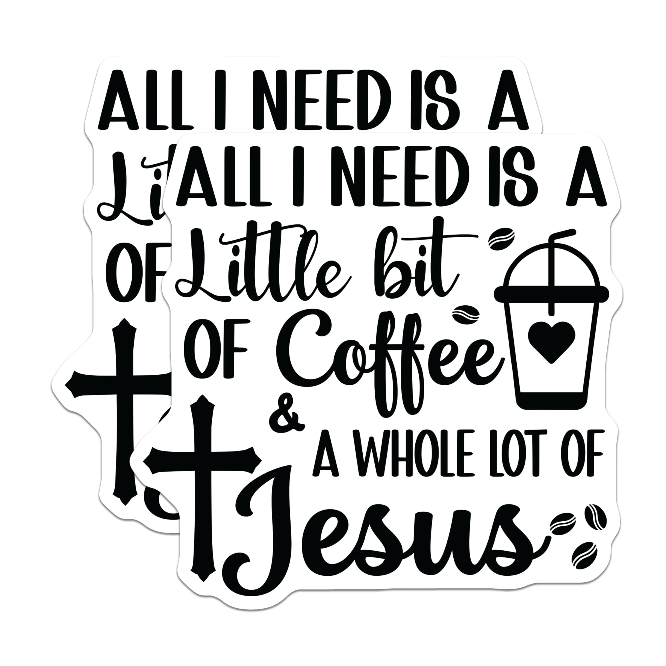 (2 Pack) Christian Coffee Magnets - Jesus Faith Decor - Religious Kitchen Fridge Magnets - 5 Inches On Longest Side - Thick Durable Magnet - Made in USA - MAG30455