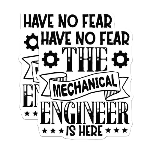 (2 Pack) Mechanical Engineer Stickers - Engineering Motivational Stickers - Mechanical Engineer Pride Decal - 5" On Longest Side - Sticks to Smooth Flat Surfaces - Made in USA - BMCS5324