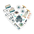 (2 Pack) Eye Doctor Stickers - Optometrist Office Decor - Vision Care Accessories - 5" On Longest Side - Sticks to Smooth Flat Surfaces - Made in USA - BMCS8076