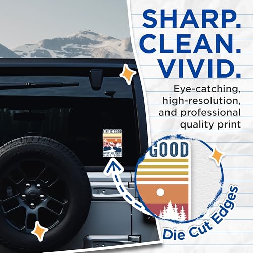 (2 Packs) Life is Good Mountain Biking Makes It Better Stickers - Mountain Biking Decals - 5 Inches On Longest Side - Premium Vinyl Decal - Sticks to Any Smooth Flat Surface - Made in USA - BMCS2337