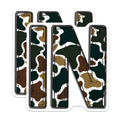 (2 Pack) Abstract Camouflage Magnets - Initial in Letter Pattern - Modern Woodland Style Fridge Decor Office Board Accents - 5 Inches On Longest Side - Thick Durable Magnet - Made in USA - MAG21387
