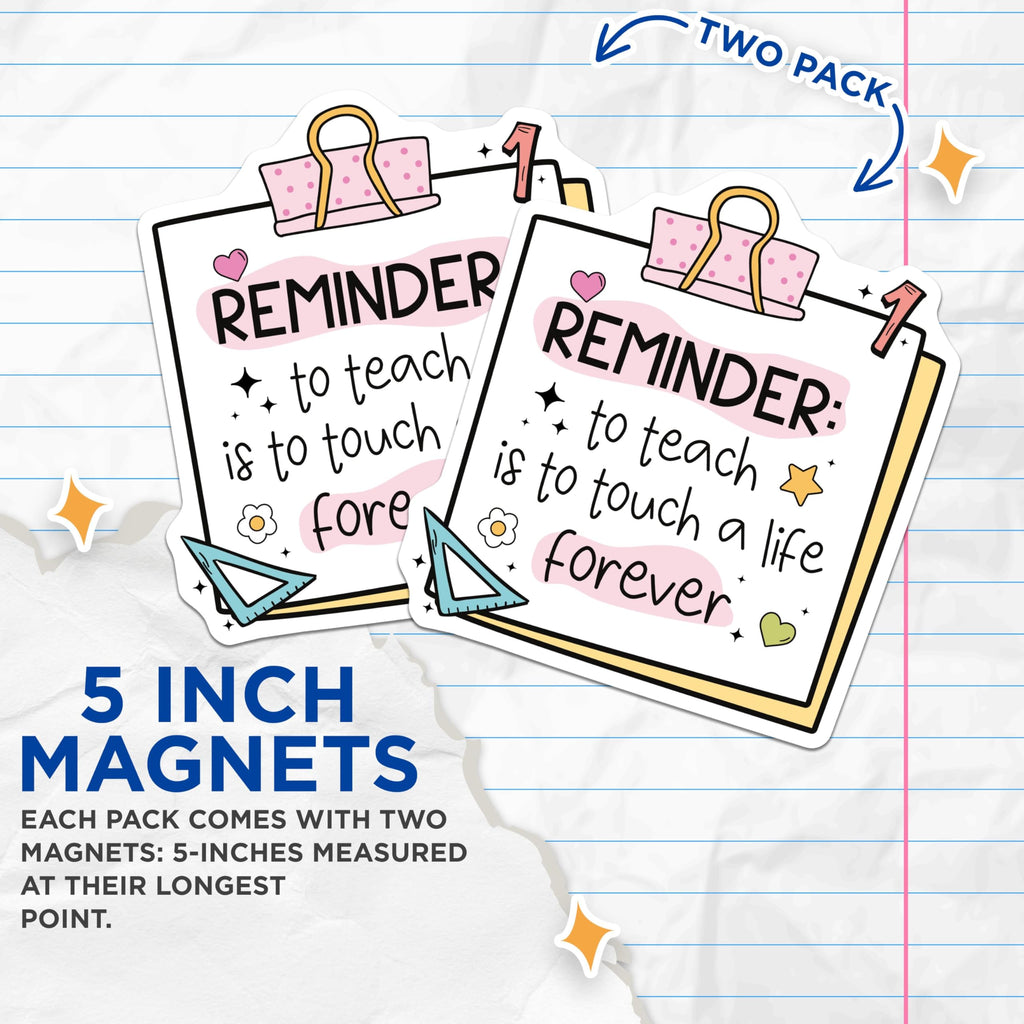 (2 Pack) Teacher Appreciation Magnets - Inspirational Quotes - Classroom - Educational Gifts - 5" On Longest Side - for Cars, Fridges, Toolboxes - Made in USA - MAG4432