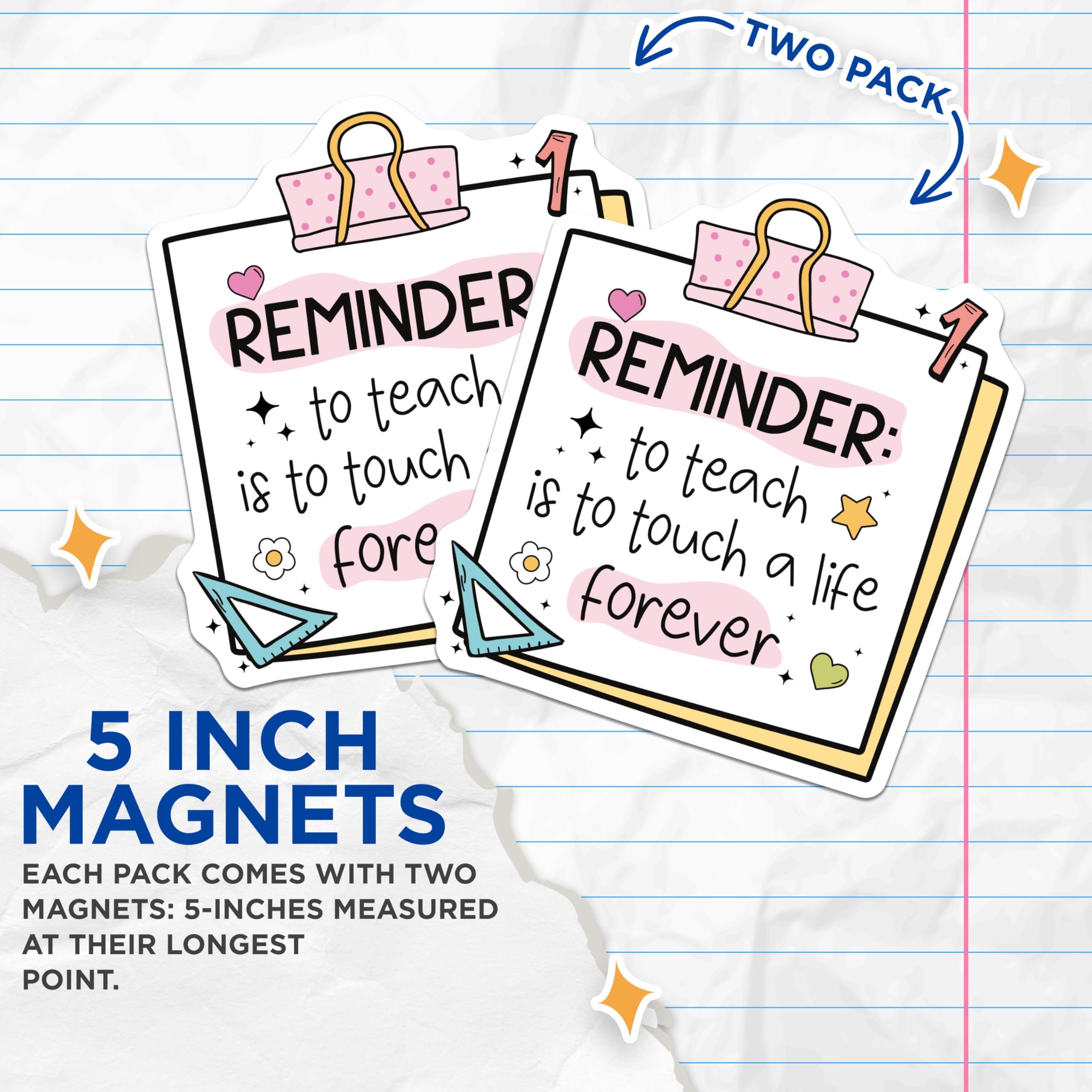 (2 Pack) Teacher Appreciation Magnets - Inspirational Quotes - Classroom - Educational Gifts - 5" On Longest Side - for Cars, Fridges, Toolboxes - Made in USA - MAG4432