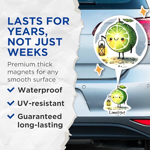 (2 Pack) The Limelight Magnets - Cute Fruit Decor - Kitchen Decorations - 5" On Longest Side - for Cars, Fridges, Toolboxes - Made in USA - MAG7585