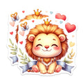 (2 Pack) Cute Lion Cub Magnets - Royal Baby Nursery Decor - Adorable Animal Fridge Magnets - 5 Inches On Longest Side - Thick Durable Magnet - Made in USA - MAG39668