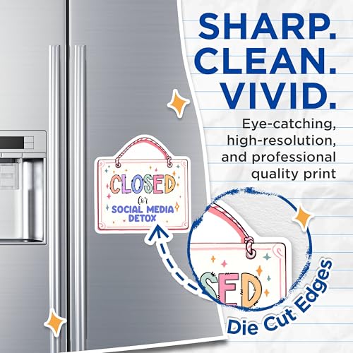 (2 Pack) Closed for Social Media Detox Magnets - Motivational Office Decor - Encouraging Signs for Home - 5" On Longest Side - for Cars, Fridges, Toolboxes - Made in USA - MAG7511