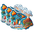 (3 Pack) Hawaii Decals - Volcano Island Sticker - Surfing Laptop Decals - 3 Inches On Longest Side - Easy Peel & Apply - Made in USA - 3MCS0133