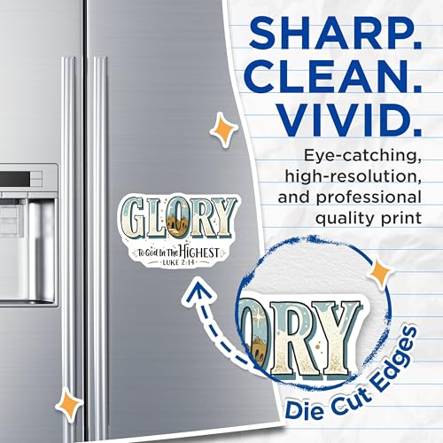 (2 Pack) Glory to God in The Highest Magnets - Luke 2:14 Bible Verse - Scripture Inspirational Magnets - 5" On Longest Side - for Cars, Fridges, Toolboxes - Made in USA - MAG4072