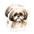(2 Pack) Shih Tzu Dog Magnets - Watercolor Pet Art - Dog Lover Fridge Decor - Pet Mom Keepsakes - 5 Inches On Longest Side - Thick Durable Magnet - Made in USA - MAG26595