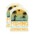 (2 Pack) Weekend Forecast Fishing Magnets - Funny Drinking Magnets - Fisherman Gift Magnets - Humorous Kitchen Magnets - 5" On Longest Side - for Cars, Fridges, Toolboxes - Made in USA - MAG4567